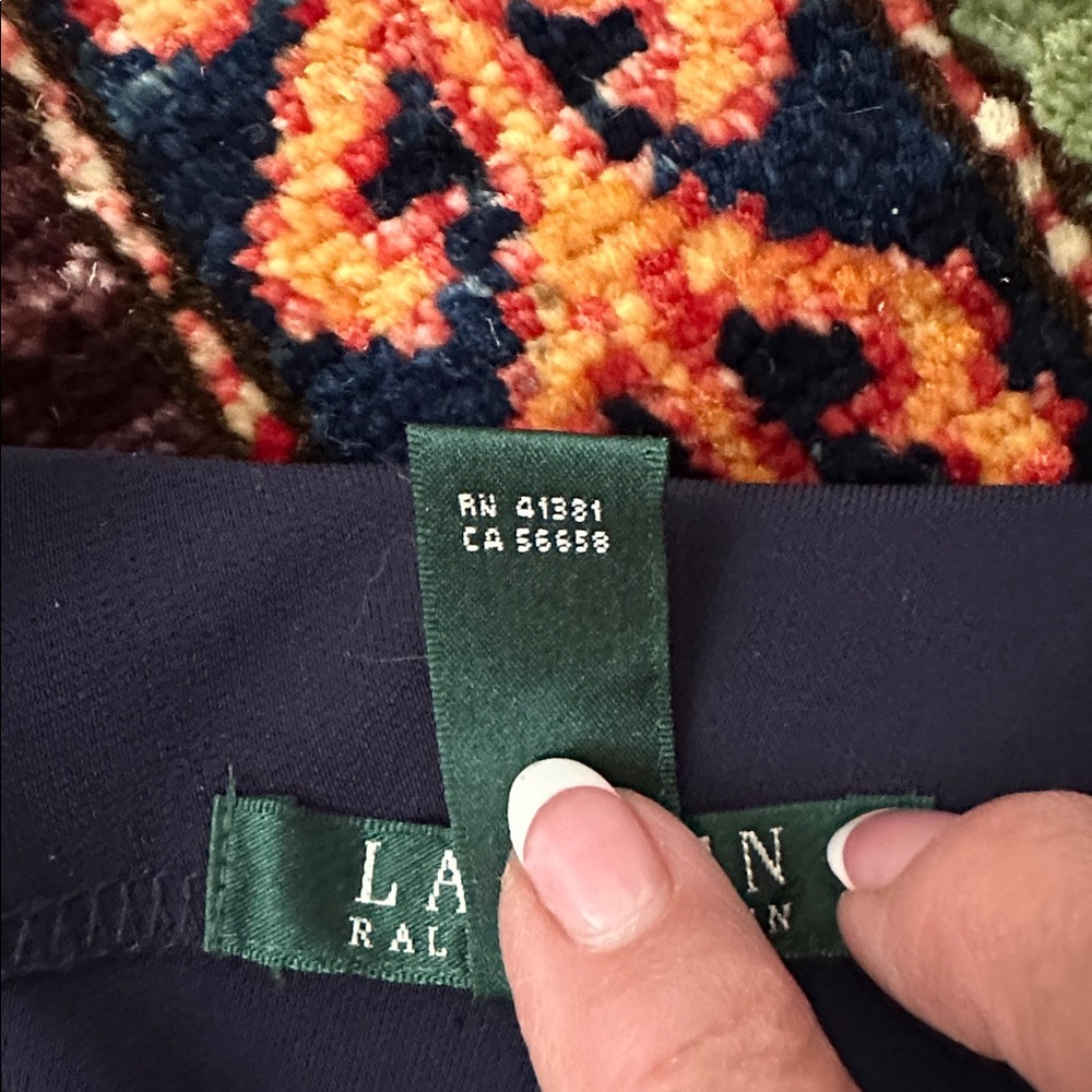LAUREN Ralph Lauren Navy Wide Leg Pants - Picture 5 of 9